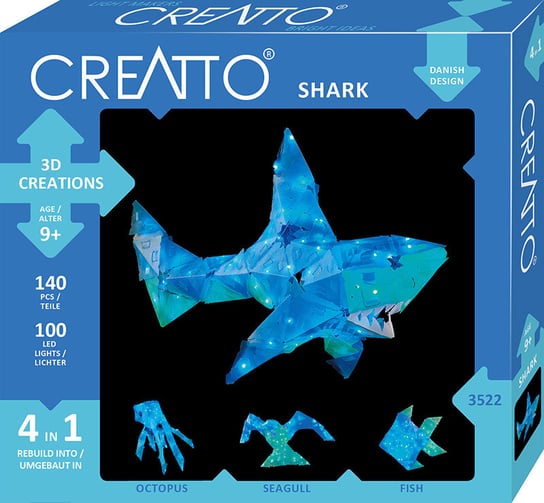 Creatto, zestaw kreatywny, Świecący rekin i wodni przyjaciele Kosmos