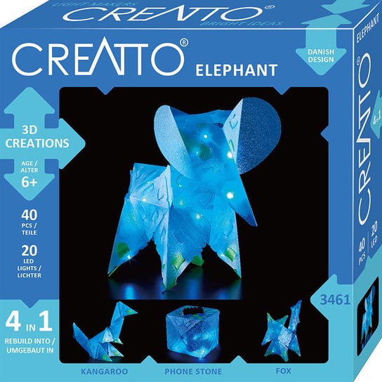 CREATTO, zestaw kreatywny Świecący słoń i przyjaciele Kosmos