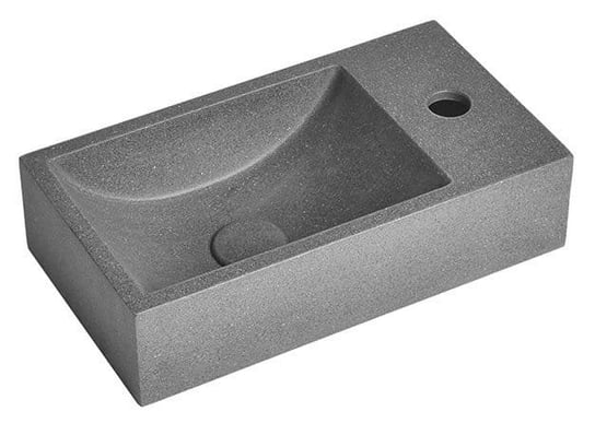 CREST R umywalka betonowa z odpływem, 40x22 cm, czrany granit Inna marka