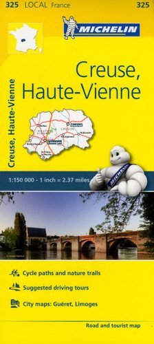 Creuse, Haute-Vienne. Mapa 1:150 000 Michelin Travel Publications