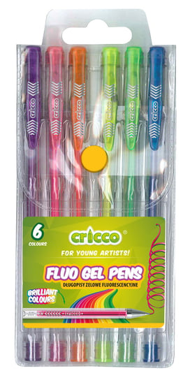 Cricco, Długopisy Żelowe Fluorescencyjne 6 Kolorów Cricco