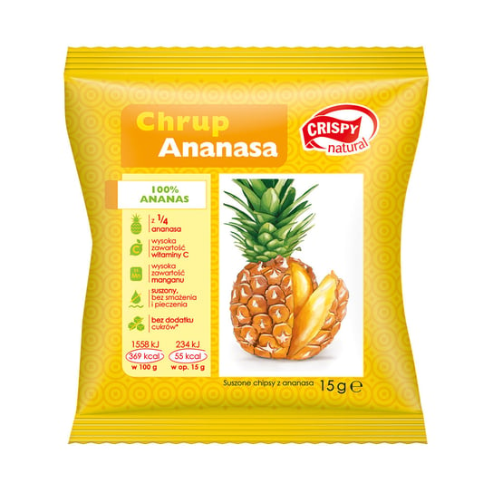 Crispy natural chipsy z ananasa 15g Vivio
