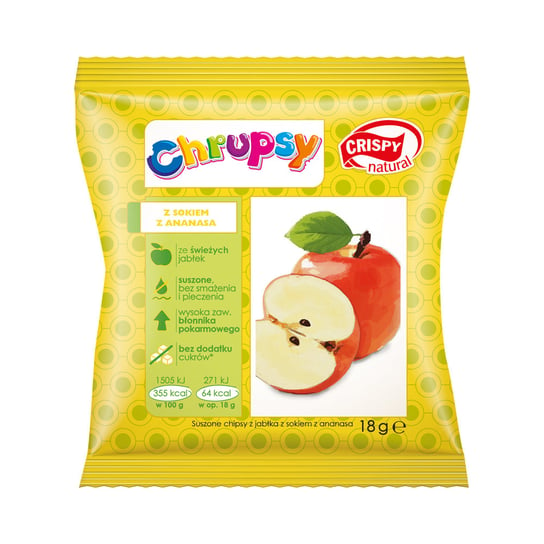 Crispy natural chipsy z jabłka z sokiem z ananasa Crispy Natural