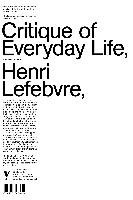 Critique of Everyday Life Lefebvre Henri