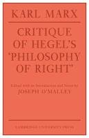 Critique of Hegel's 'Philosophy of Right' Marx Karl, O'malley