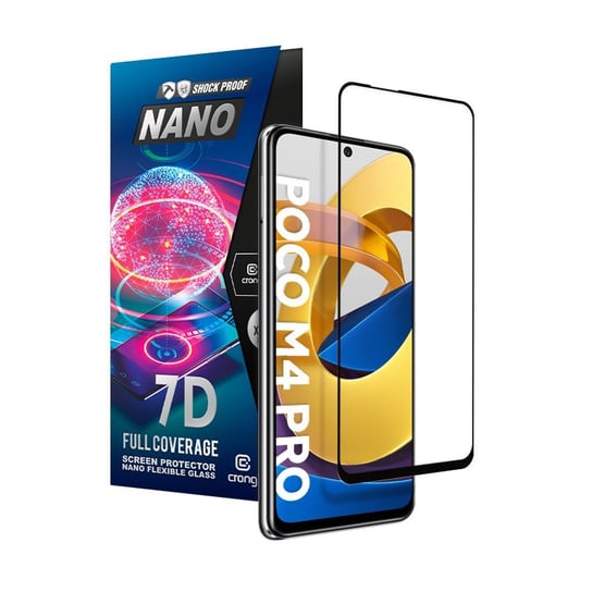 Crong 7D Nano Flexible Glass - Niepękające szkło hybrydowe 9H na cały ekran POCO M4 Pro 5G Forcetop