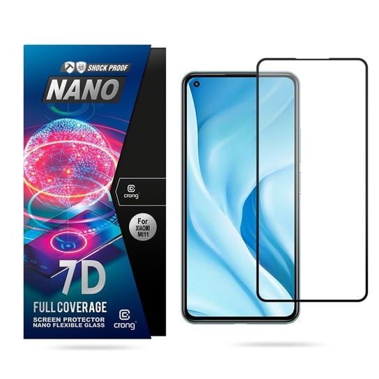 Crong 7D Nano Flexible Glass - Niepękające szkło hybrydowe 9H na cały ekran Xiaomi Mi 11 Lite 5G Crong