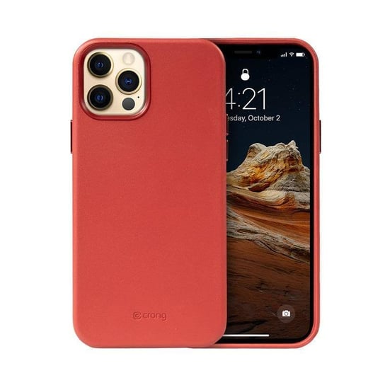 Crong Essential Cover - Etui ze skóry ekologicznej iPhone 12 Pro Max (czerwony) Crong