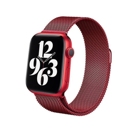 Crong Milano Steel – Pasek Ze Stali Nierdzewnej Do Apple Watch 38/40/41 Mm (Czerwony) Crong