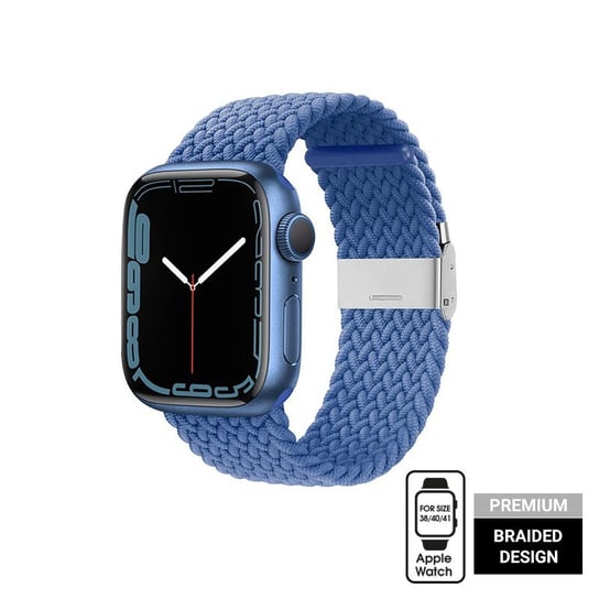 Crong Wave Band - Pleciony pasek do Apple Watch 38/40/41 mm (niebieski) Forcetop