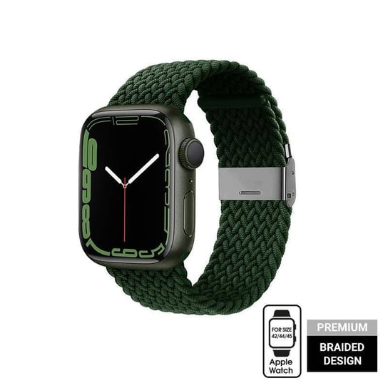 Crong Wave Band – Pleciony pasek do Apple Watch 42/44/45 mm (zielony) Crong
