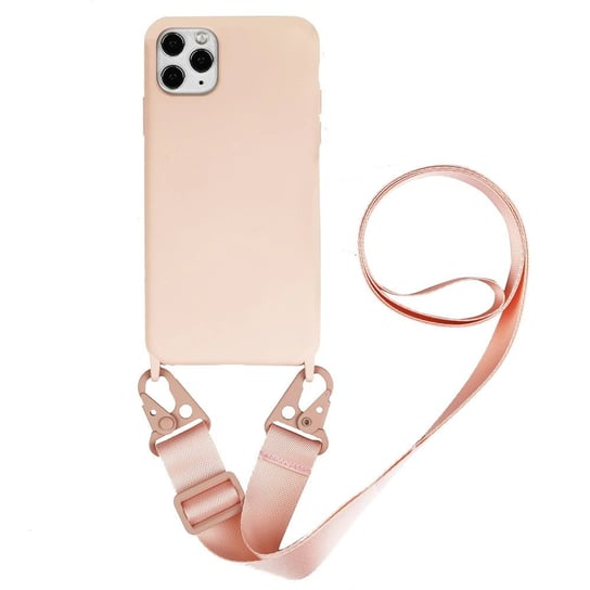 Crossbody Silicone Case XL Strap etui z paskiem na ramię do iPhone 6/6S/7/8 Plus (Pink) D-pro