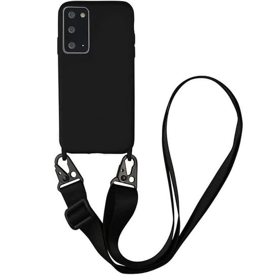 Crossbody Silicone Case XL Strap etui z paskiem na ramię do Samsung Galaxy S22 Plus (Black) D-pro