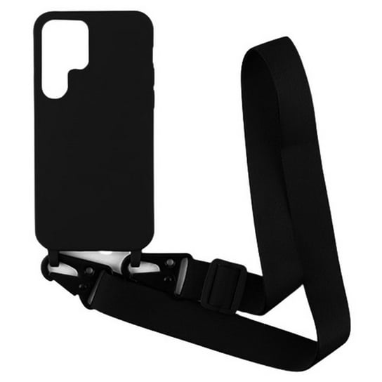 Crossbody Silicone Case Xl Strap Etui Z Paskiem Na Ramię Do Samsung Galaxy S23 Plus (Black) D-pro