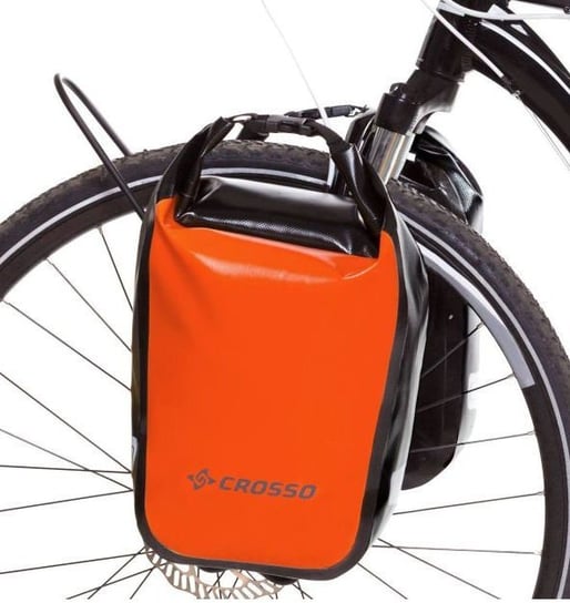 Crosso, Sakwy rowerowe tył/przód, Dry Small, pomarańczowy, 30L Crosso