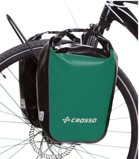 Crosso, Sakwy rowerowe tył/przód, Dry Small, zielony, 30L Crosso