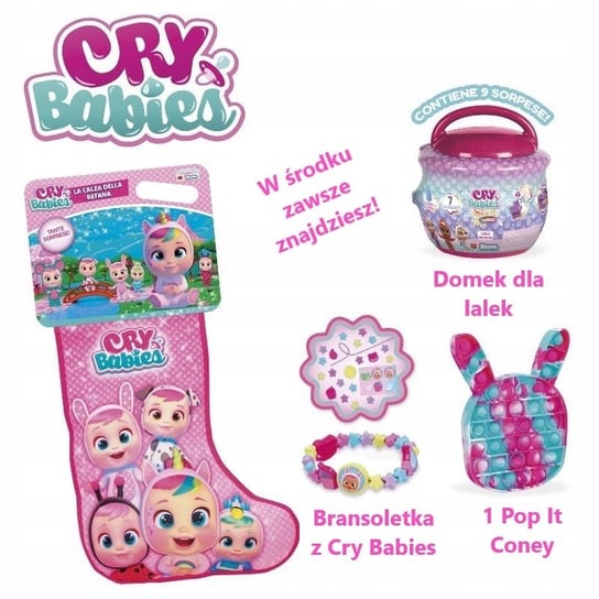 Cry Babies Domek Dla Lalek Płacząca Lalka Magic Tears Bobas +Akcesoria 7W1 IMC Toys