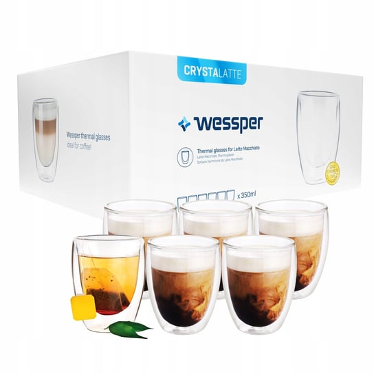 Crystalatte-Zestaw Szklanek Do Latte Herbaty 6X Wessper