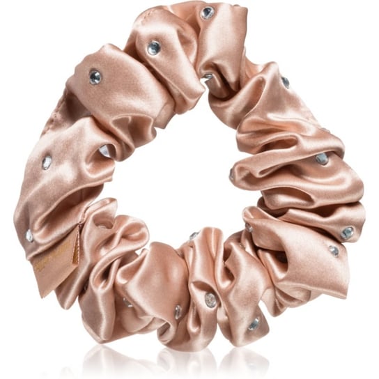 Crystallove Crystalized Silk Scrunchie jedwabna gumka do włosów kolor Rose Gold 1 szt. Crystallove
