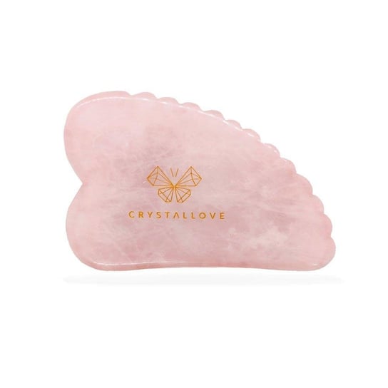 Crystallove, płytka 3d do masażu twarzy gua sha z kwarcu różowego, 1 szt. Crystallove