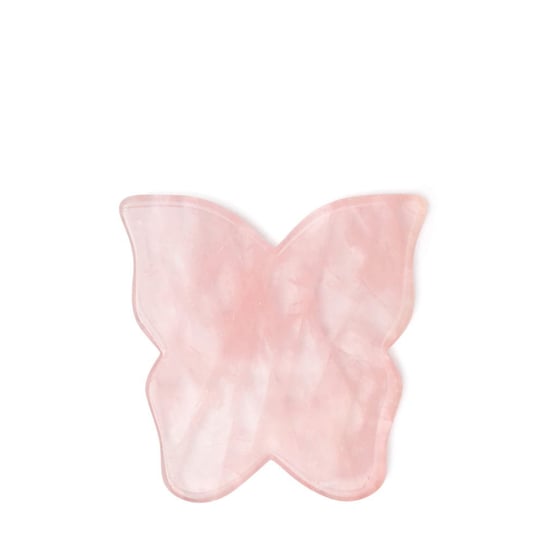 Crystallove Płytka Motylek do masażu twarzy gua sha z Kwarcu Różowego Crystallove