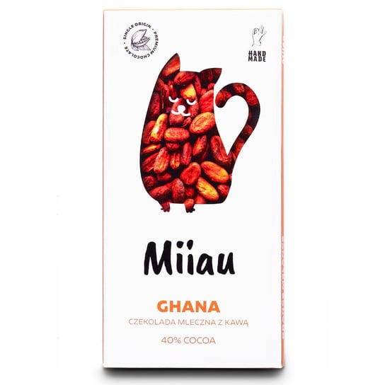 CS czekolada Miiau mleczna Ghana z kawą 40% 90 g Inna marka