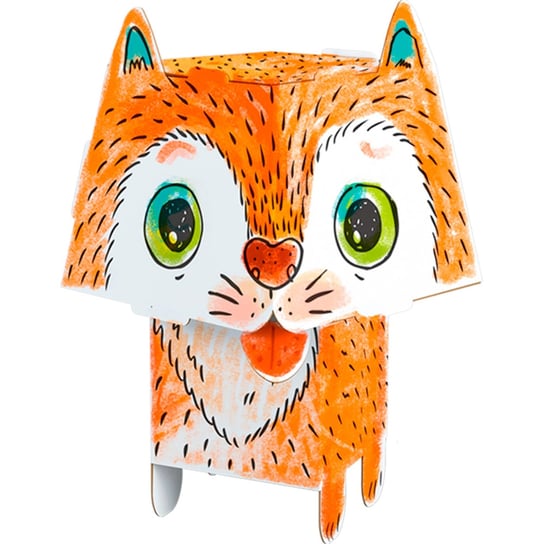 Cube Head, tekturowy model Kot Złóż i Pokoloruj Monumi