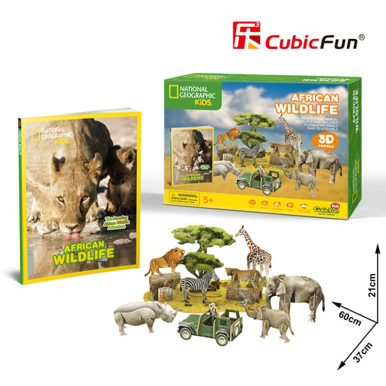 Cubic Fun, National Geographic, puzzle 3D Dzikie zwierzęta afryki Cubic Fun