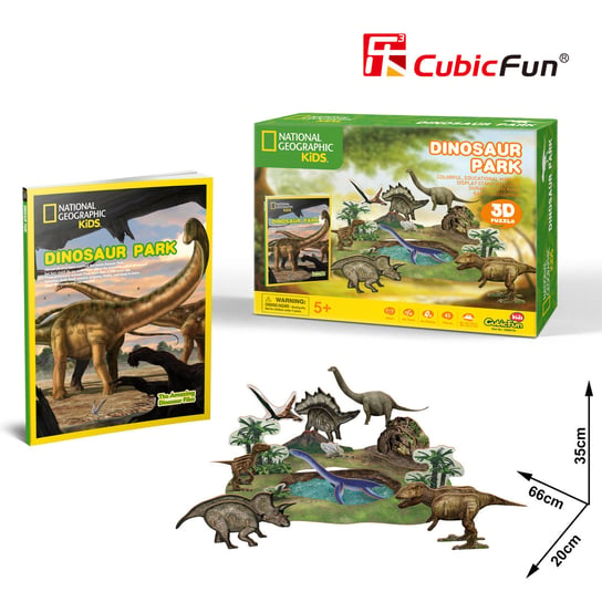 Cubic Fun, National Geographic, puzzle 3D Park dinozaurów Cubic Fun