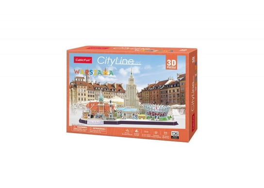 Cubic Fun, puzzle 3D Cityline Warszawa Wooden.City