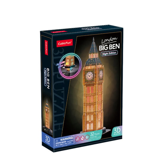 Cubic Fun, Puzzle 3D Led Big Ben (wersja nocna) Cubic Fun