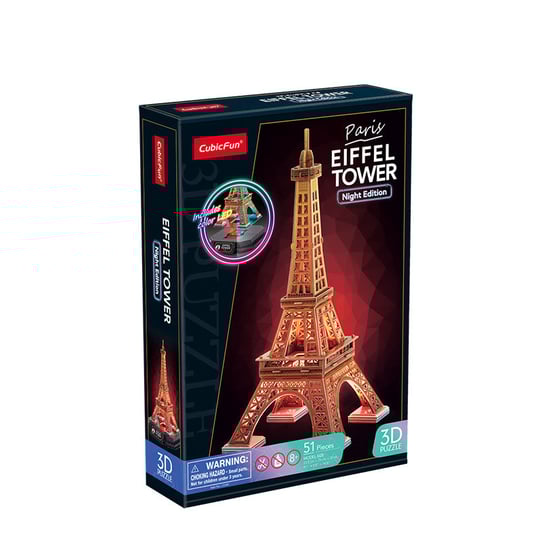 Cubic Fun, Puzzle 3D Led Wieża Eiffla (wersja nocna) Cubic Fun
