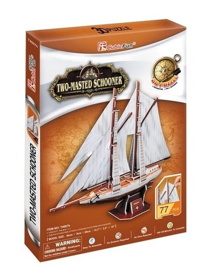 Cubic Fun, puzzle 3D, Two-Masted Schooner Cubic Fun