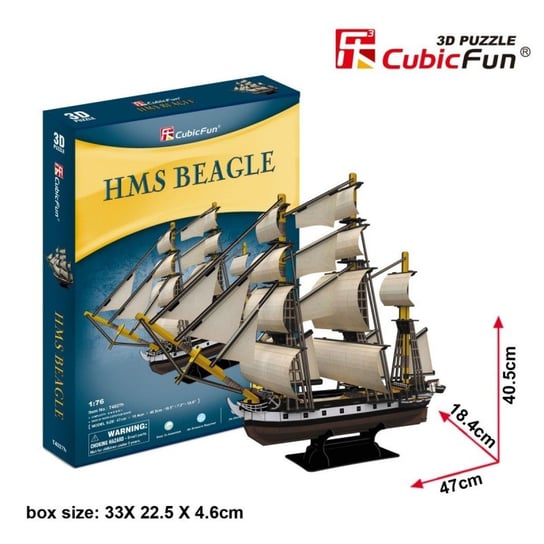 Cubic Fun, puzzle 3D Żaglowiec HMS Beagle Cubic Fun