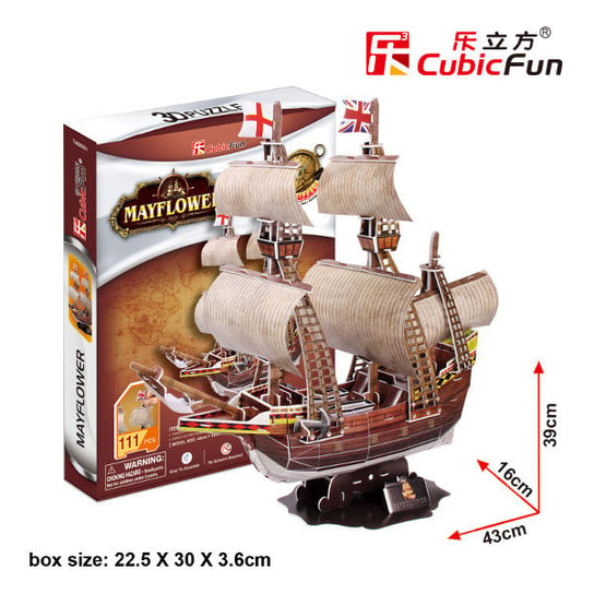 Cubic Fun, puzzle 3D Żaglowiec Mayflower Cubic Fun