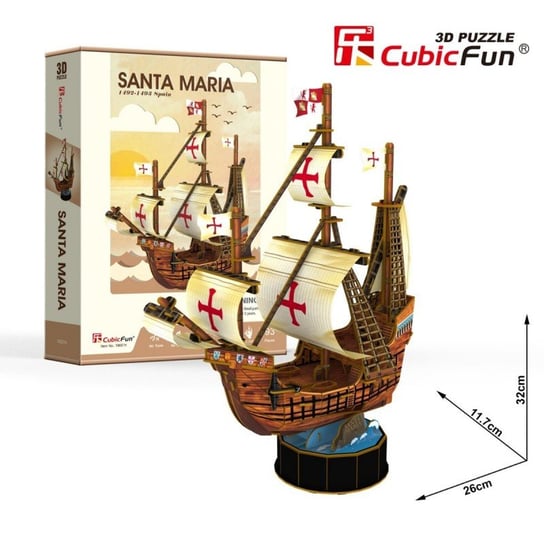 Cubic Fun, puzzle 3D Żaglowiec Santa Maria Cubic Fun
