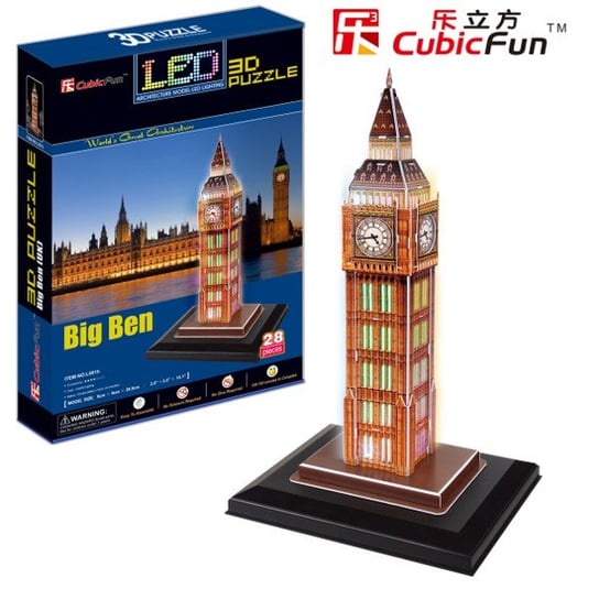 Cubic Fun, puzzle 3D Zegar Big Ben - podświetlany Cubic Fun
