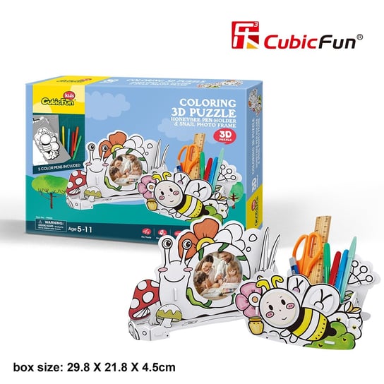 Cubic Fun Puzzle do kolorowania 3D Pszczółka i Ślimak 