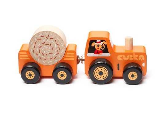 Cubika, Traktor z magnesami, pomarańczowy CUBIKA