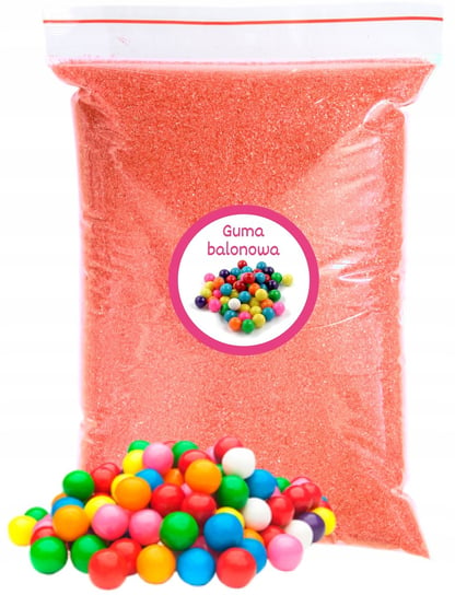Cukier Do Waty Cukrowej Guma Balonowa 1kg Różowy Kolorowy Suchy ADMAJ