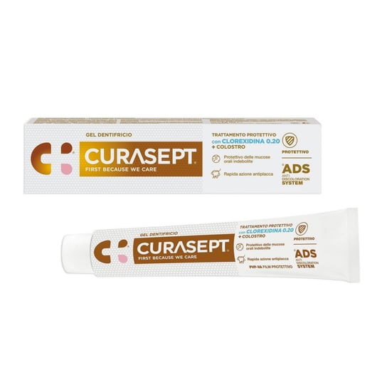 Curasept, Protective, Pasta do zębów w żelu 0,02% CHX ADS720 z Colostrum, 75 ml Curaprox