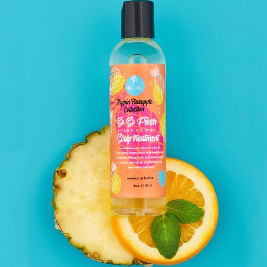 Curls, Poppin Pineapple Collection So So Fresh Vitamin C Scalp Treatment, Odżywka do włosów, 118ml Curls