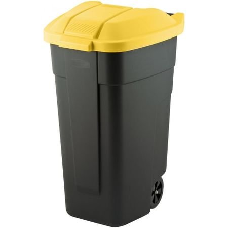 Curver Kosz Na Odpady Czarny 110L /Pokrywa Żółta Curver