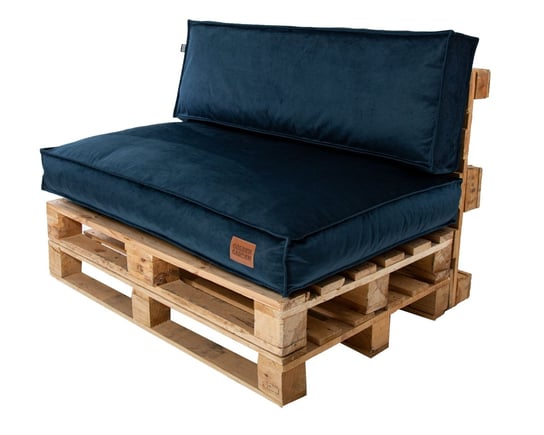 Cushions for euro pallets 120/80/15 set granulate mattress + backrest upholstery fabric - navy blue Other