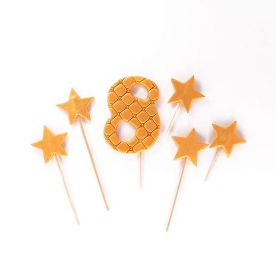 Cyfra 8 Toppery Złote Gwiazdy Na Tort Urodzinowy Slado