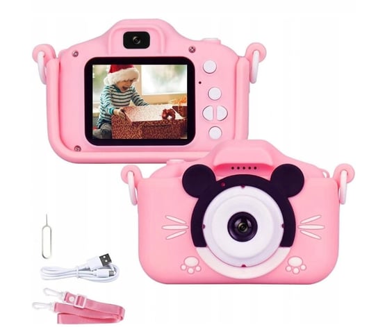 Cyfrowy aparat dla dzieci Myszka HD 20 Mpx 5 Gier Różowa Frahs