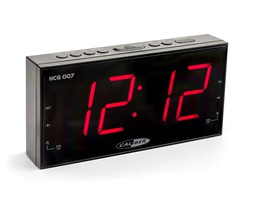 Cyfrowy budzik Calibre HCG007 z radiem FM i podwójnym alarmem - czarny Inna marka