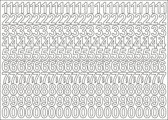 Cyfry Samoprzylepne 1cm Białe Arkusz 276 Znaków ORACAL
