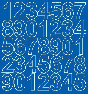 Cyfry samoprzylepne 4 cm niebieski matowy - Matowa Drago