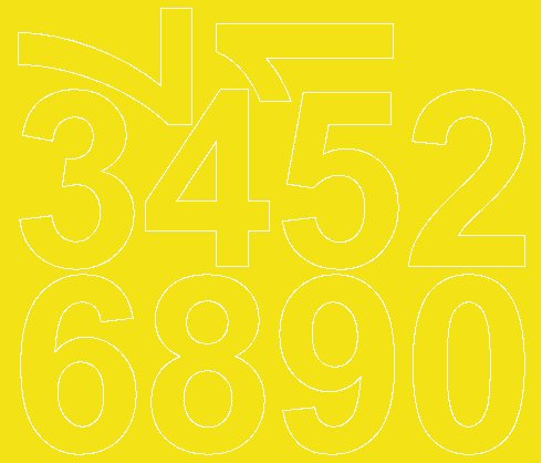 Cyfry samoprzylepne 8 cm żółty z połyskiem Drago